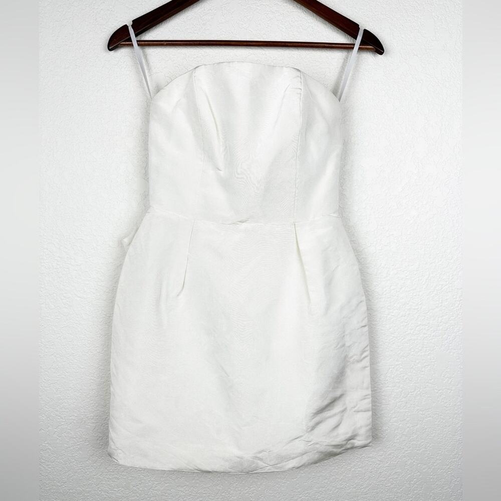 Alexia Maria Silk Faille Strapless Bow Back Mini Dress Size 2 - Picture 8 of 16